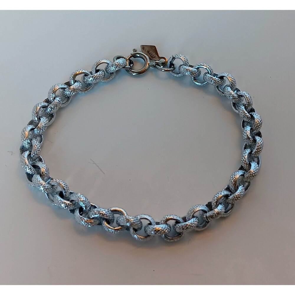 Vintage Sarah Coventry Silvertone Rolo Chain Bracelet 7.5 in